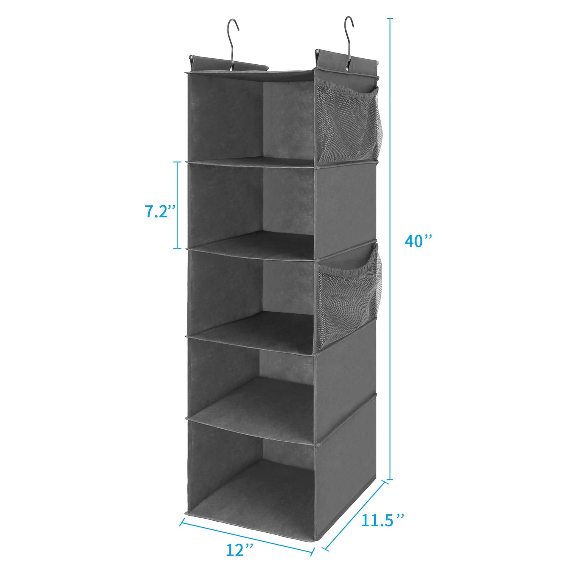 5 Shelf Foldable Hanging Closet Organizer