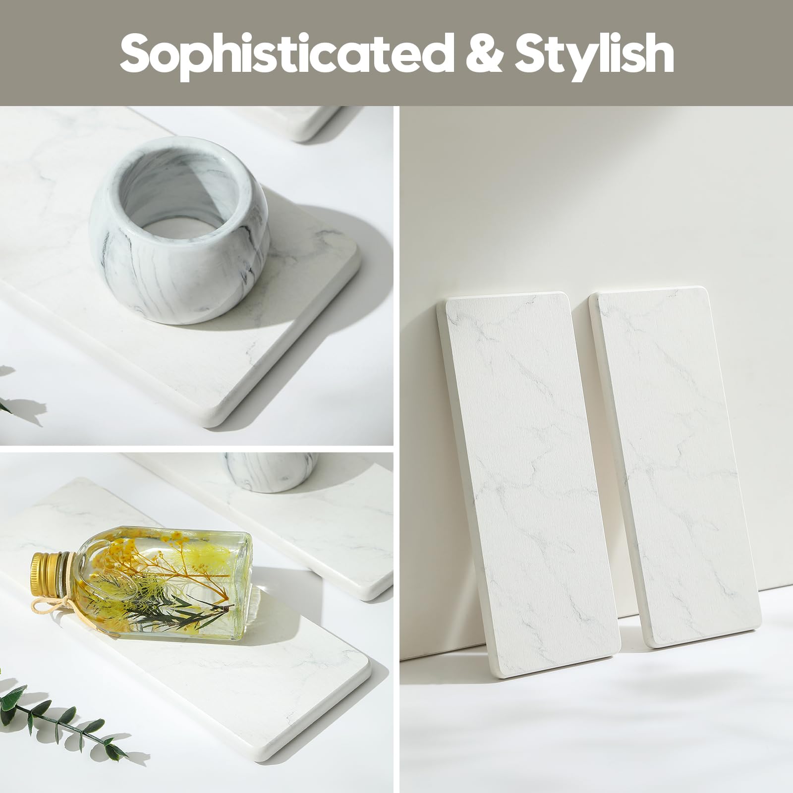 2PCS Water Absorbing Stone Drying Tray for Kitchen Counter & Bathroom Sink (2 Count)