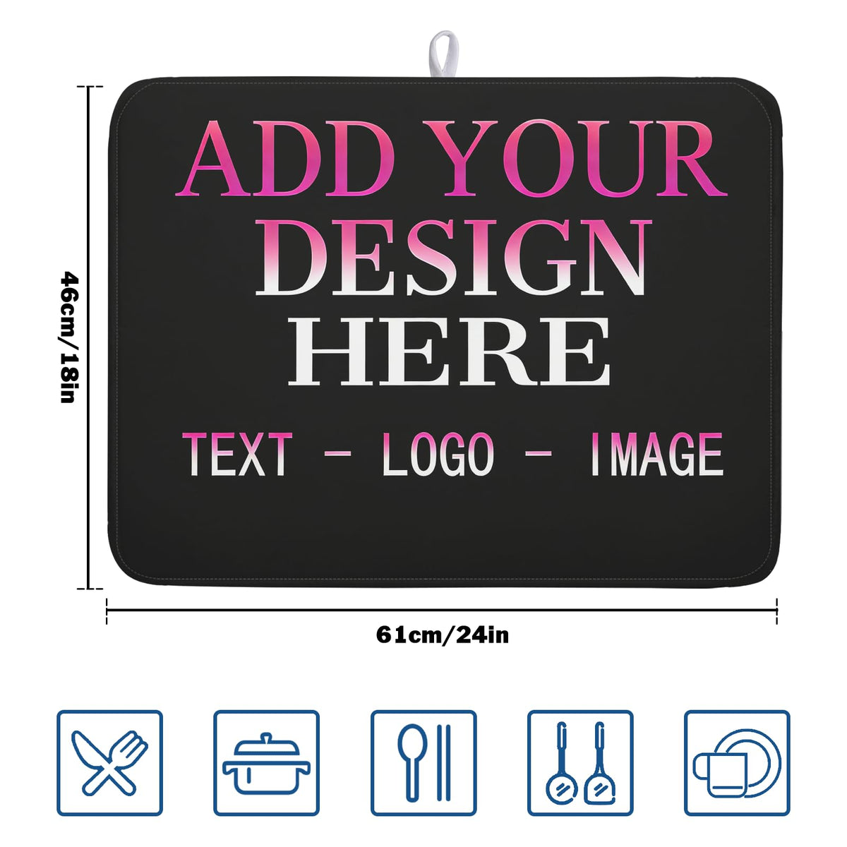 Custom Personalized Dish Drying Mat 18x24 Inch Customized Drying Mats with Picture Text for Kitchen Counter Custom Image Microfiber Absorbent Dishes Pad for Travel Festivals Family Memories Home Decor