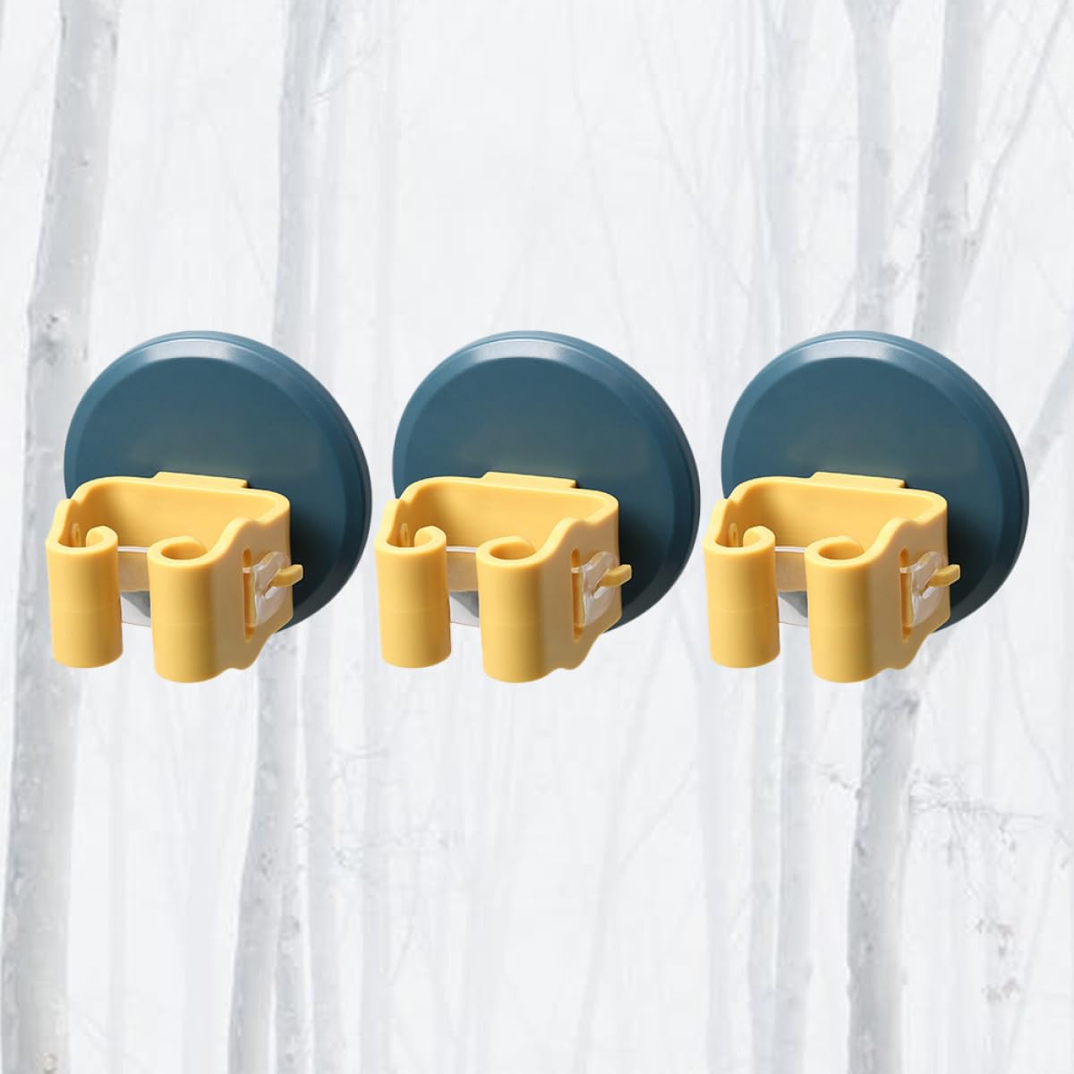 3pcs Suction Cup Mop and Broom Holder Clamps Anti