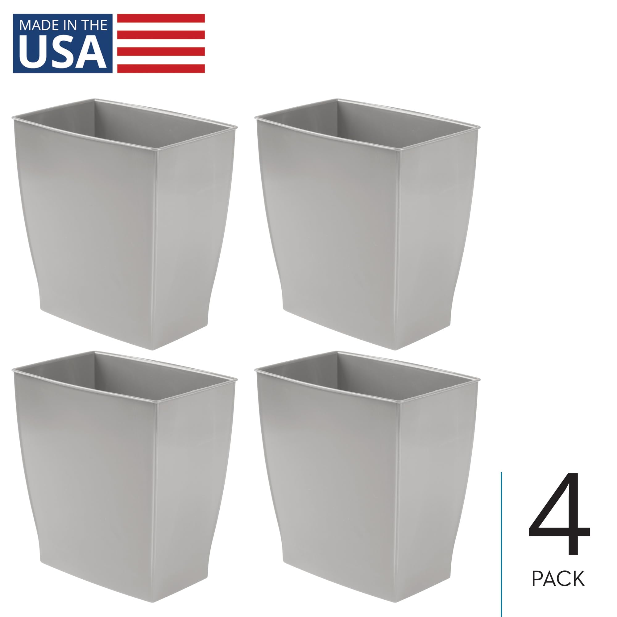 Small Plastic Bathroom Trash Can (4 Count)