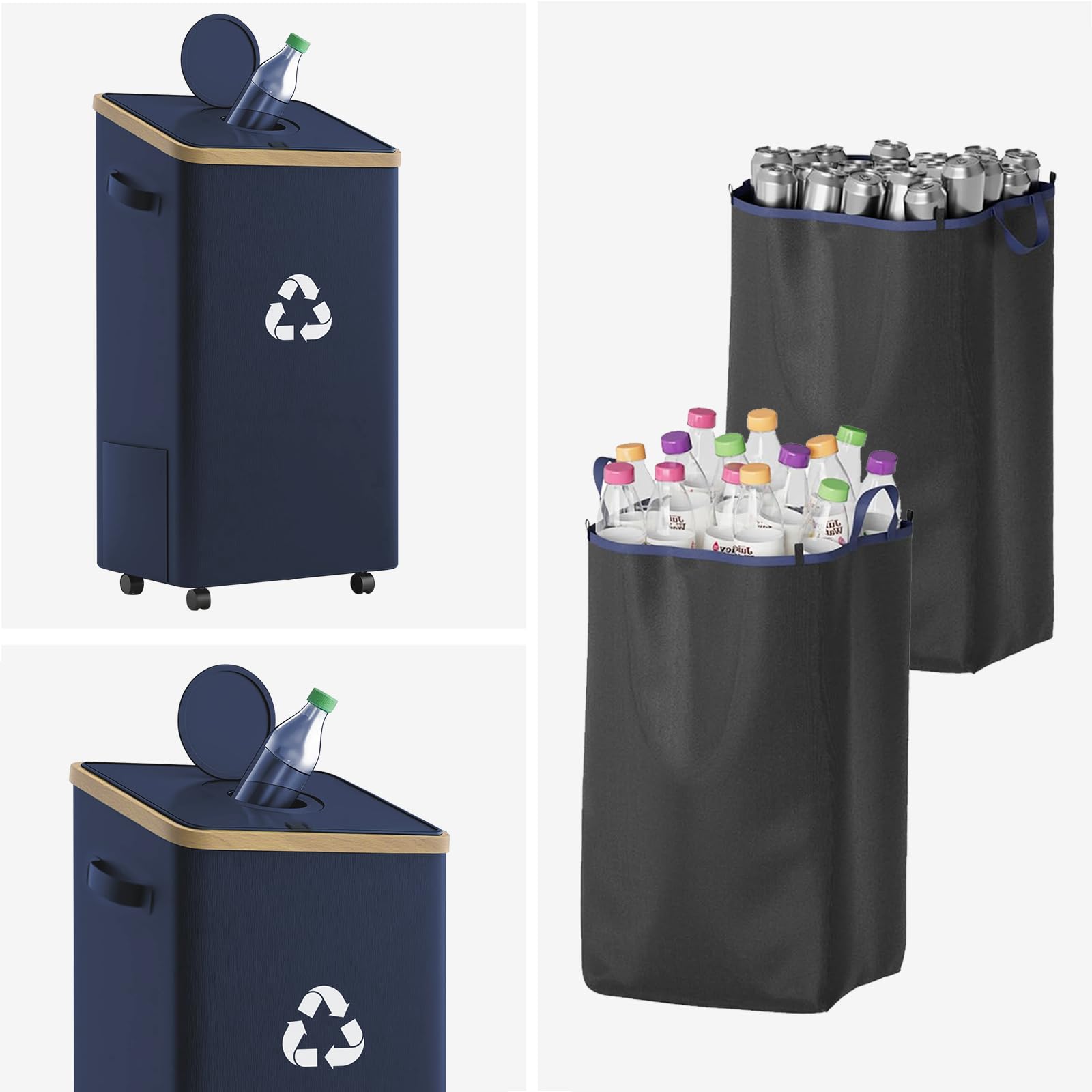 26 Gallon Kitchen Recycling Bin with Lid