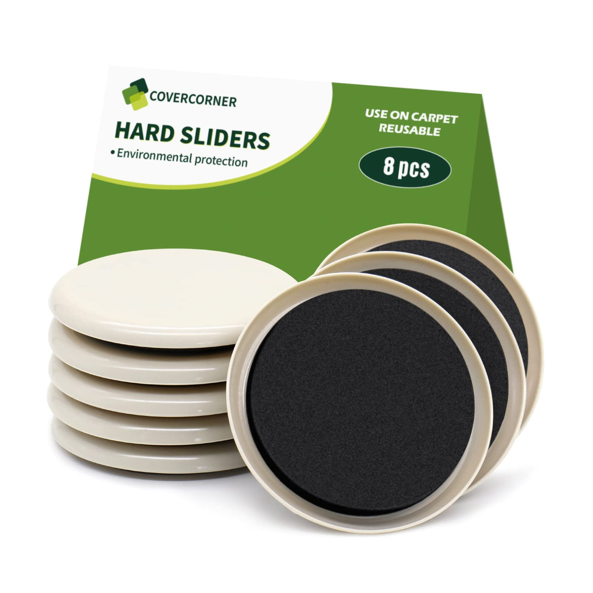 Furniture Sliders for Carpet 8 PCS (8 Count)