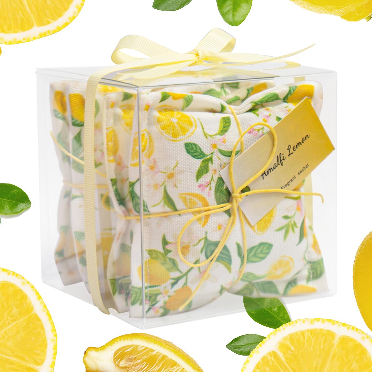 4 Pack Lemon Sachet Bags for Drawers and Closets