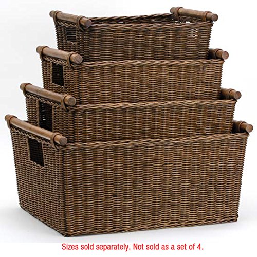 Pole Handle Wicker Storage Basket