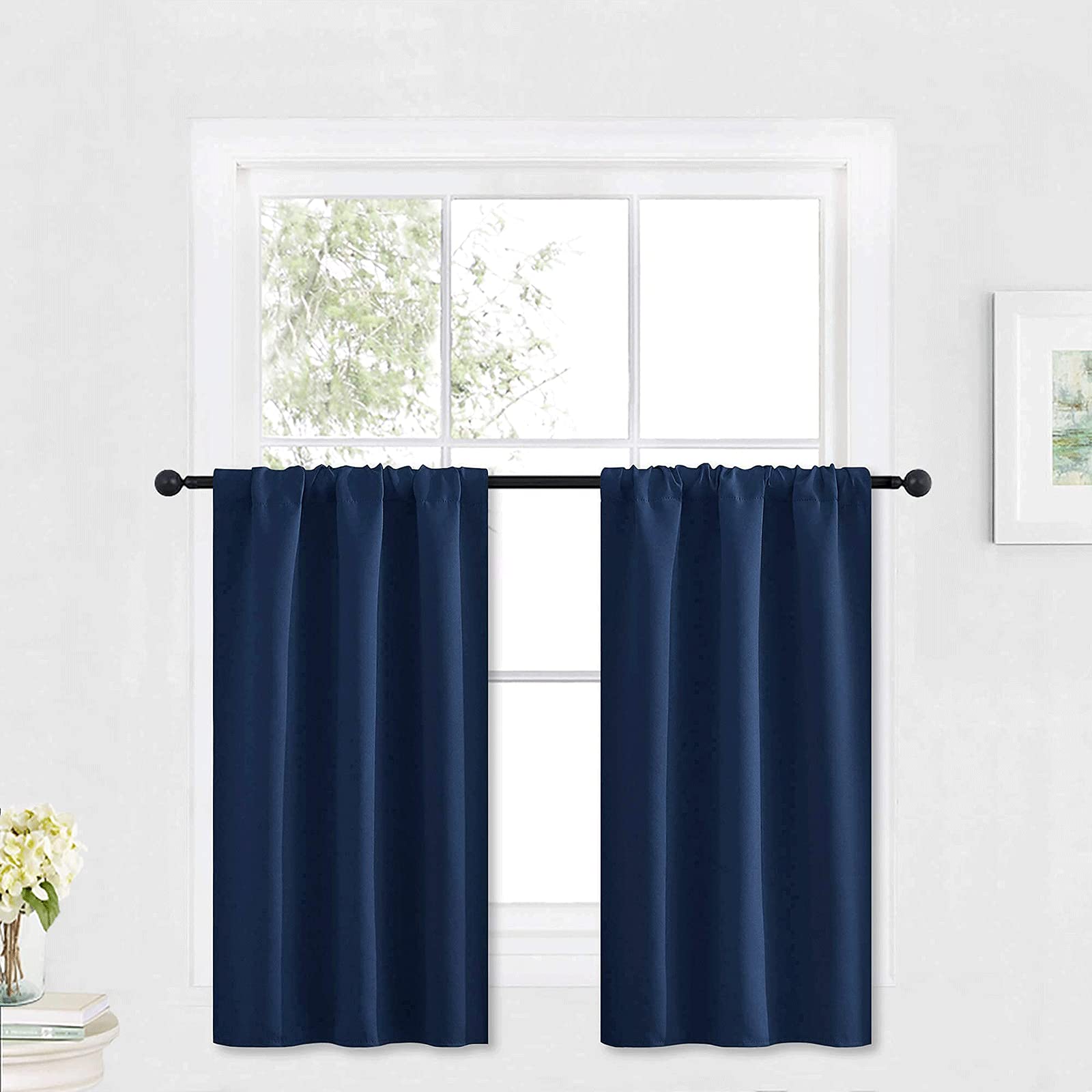 Cafe Blackout Curtains 30 inch Length (2 Count)