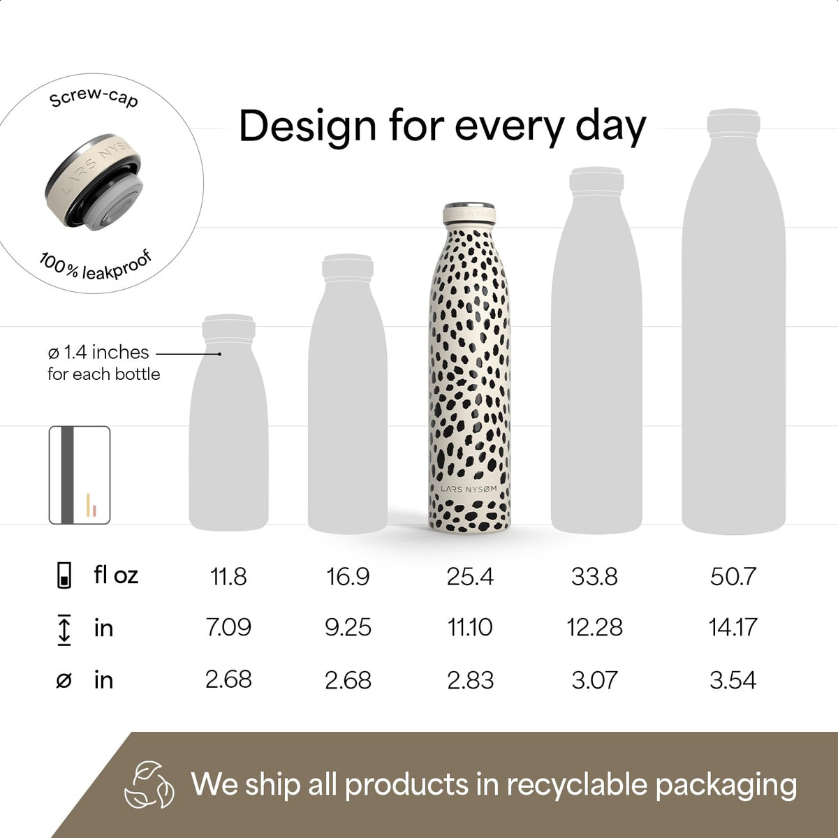 Stainless Steel Insulated Water Bottle 12oz 17oz 25oz 34oz 51oz