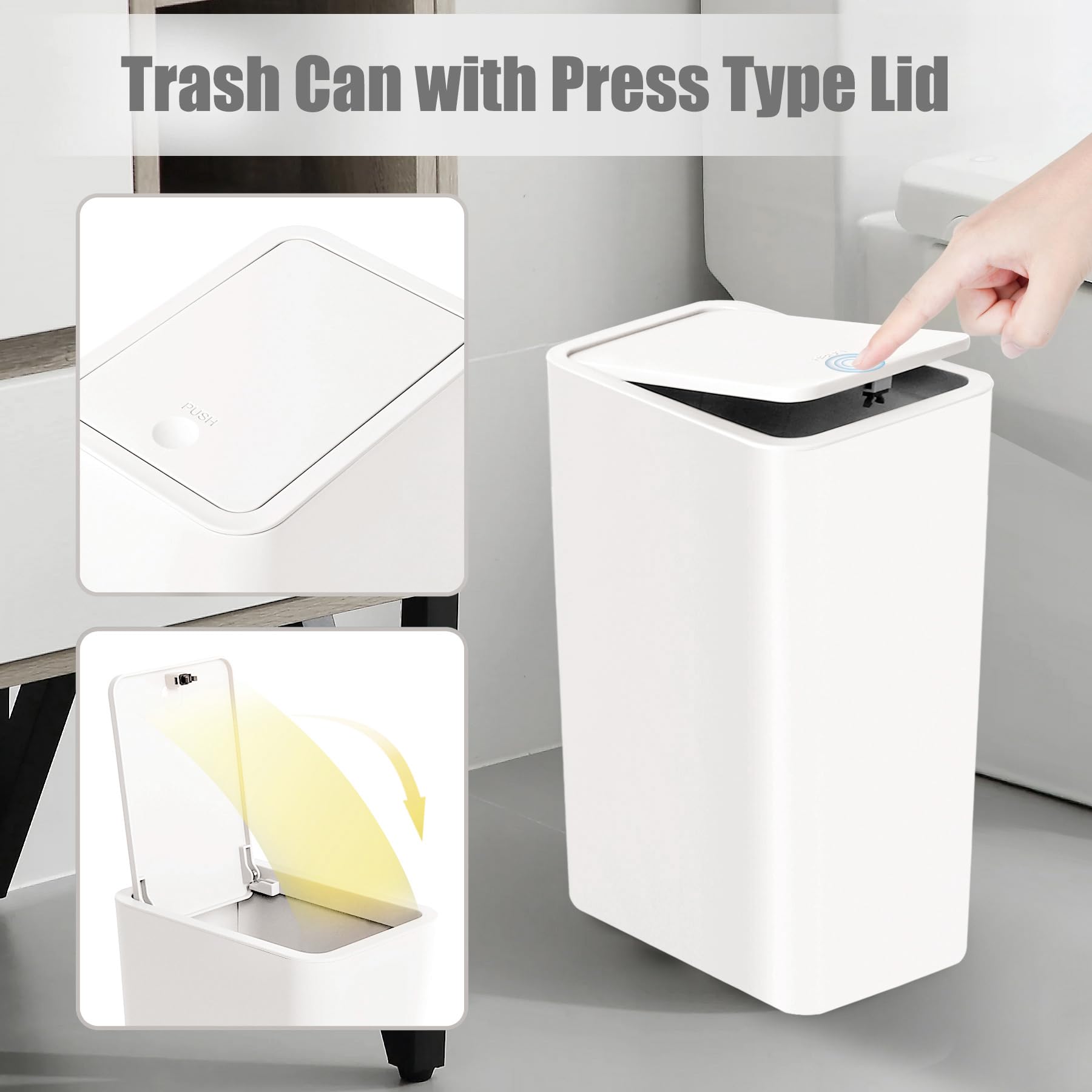 Bathroom Trash Can with Lid