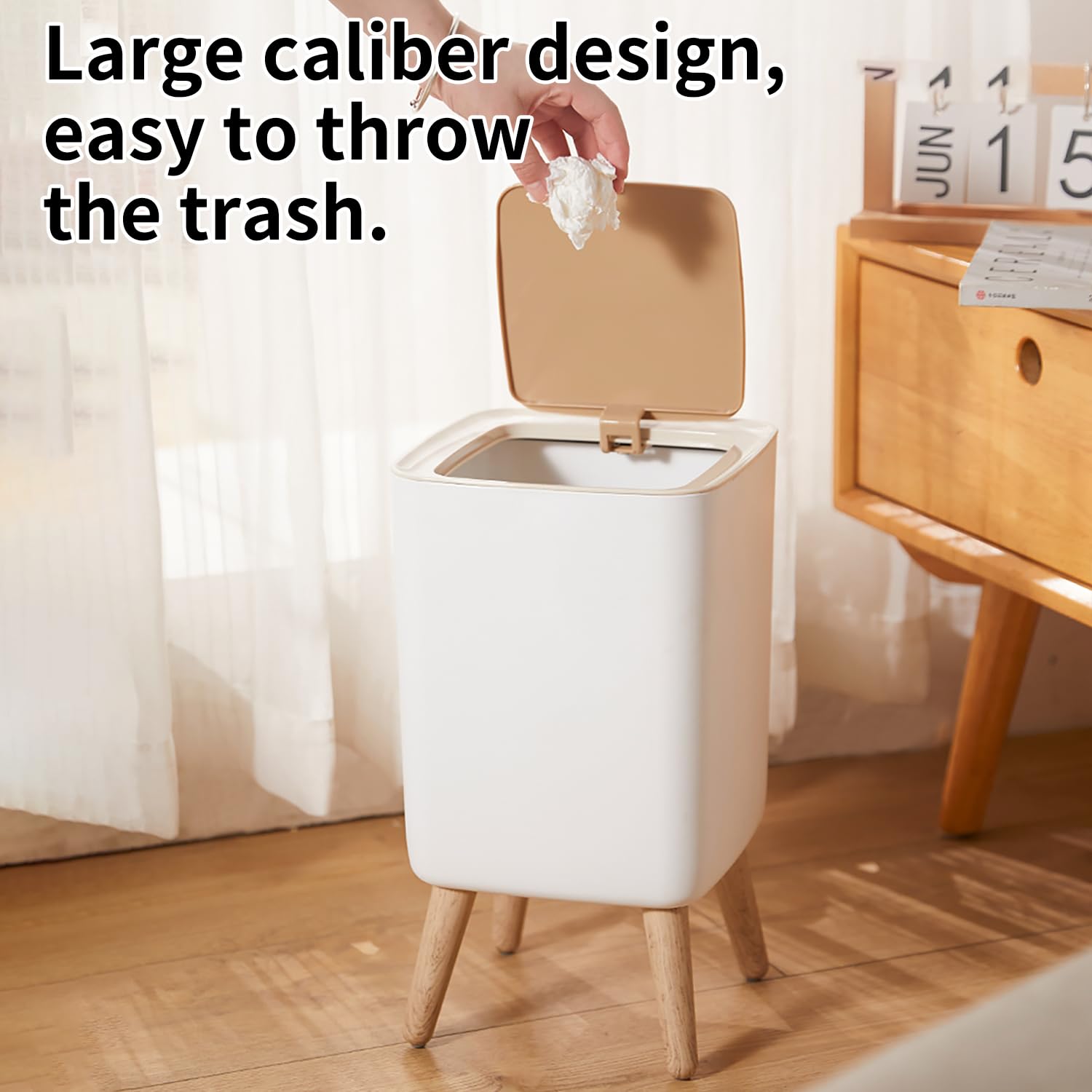 Mini White Plastic Trash Can