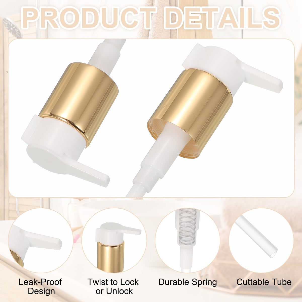 4 Pcs Soap Dispenser Pump Heads (4 Count)