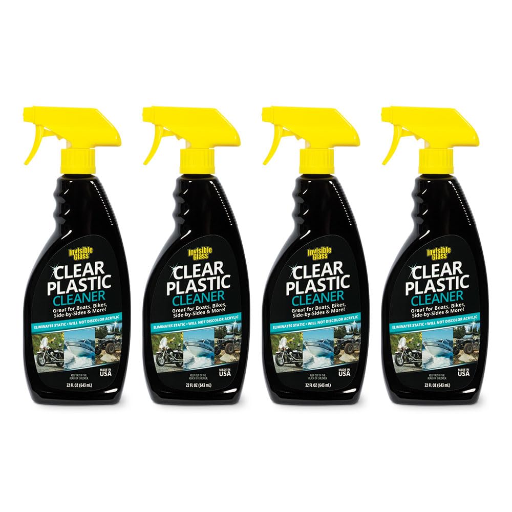 92084 4PK Clear Plastic Cleaner for Cars (4 Count)