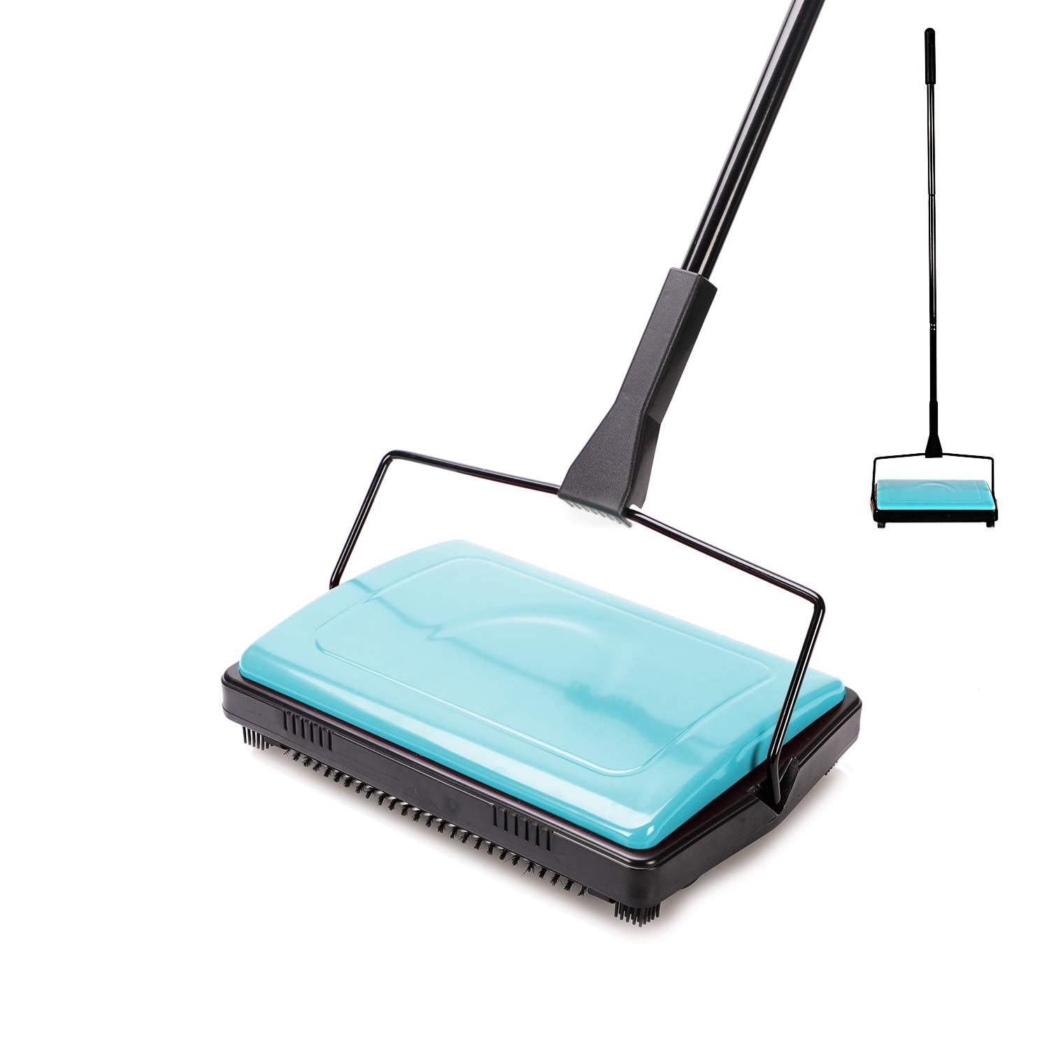 Carpet Sweeper Cleaner Manual Household Sweeper Lightweight Blue