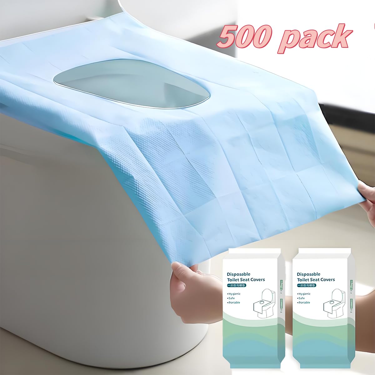 500 Pack XL Disposable Toilet Seat Covers (500 Count)