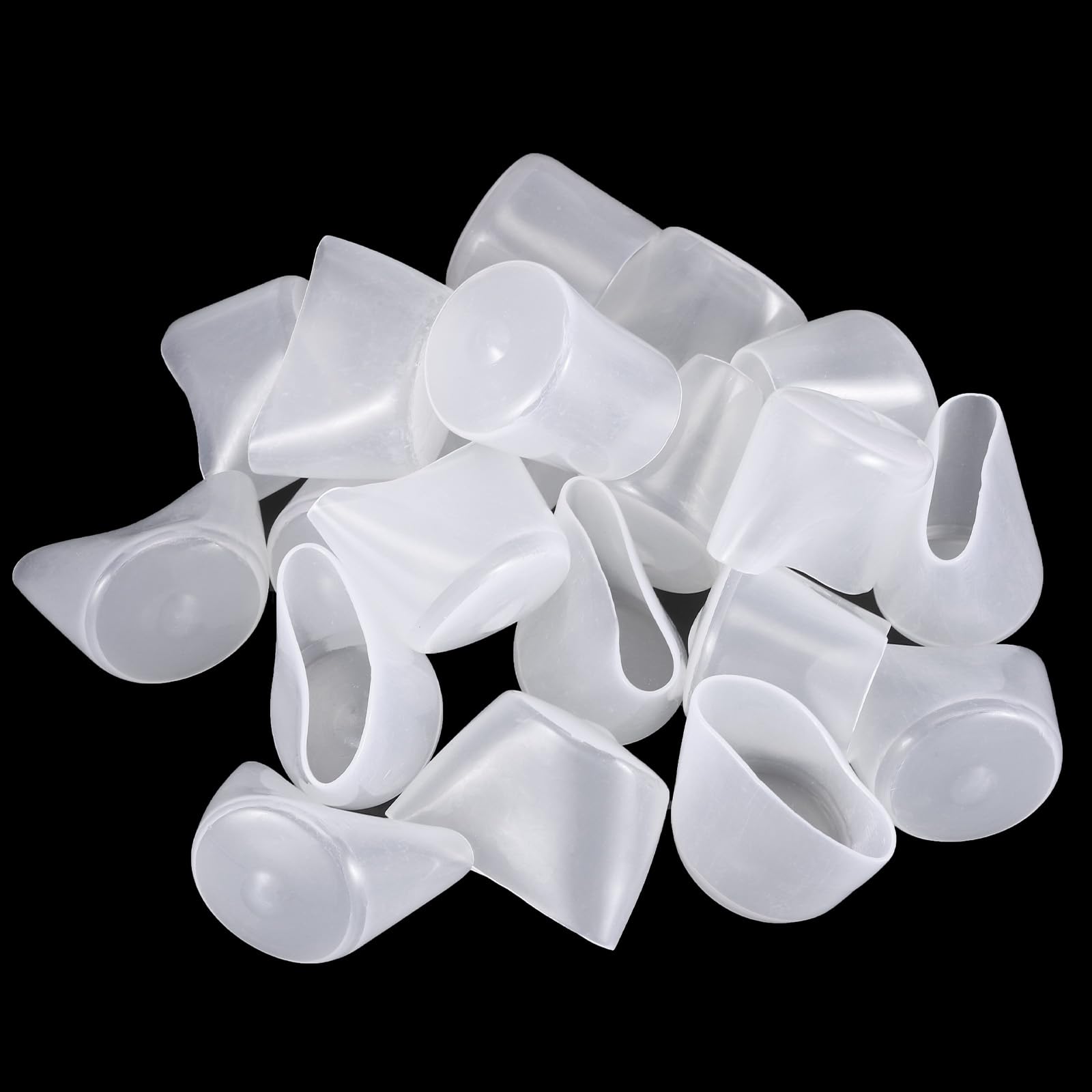 20pcs Rubber End Caps 32mm ID Vinyl PVC Round Tube Bolt Cap Cover Screw Thread Protectors Clear