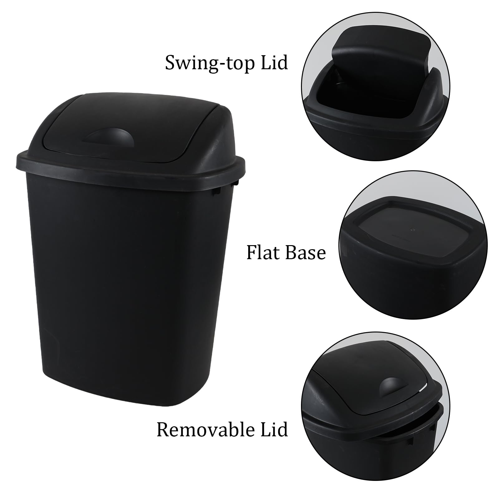 4 Pack 11 Gallon Swing Top Trash Can (4 Count)