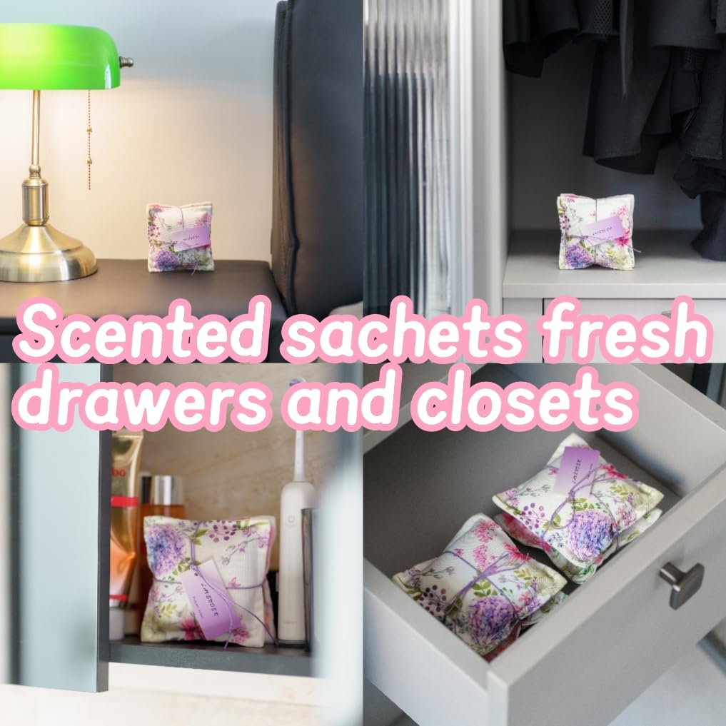 4 Pack Lavender Sachet Bags for Drawers and Closets (4 Count)