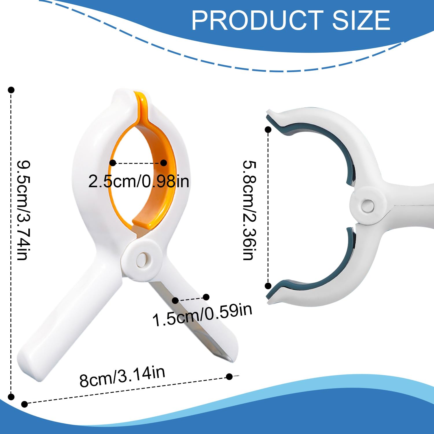 3.7 Inch Towel Clips for Beach Chairs 6 Pack