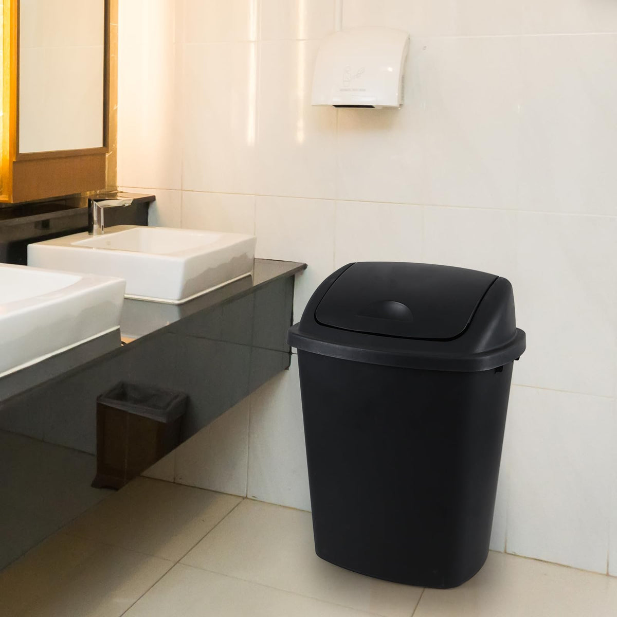 10 Gallon 40 L Swing Lid Kitchen Trash Can (4 Count)