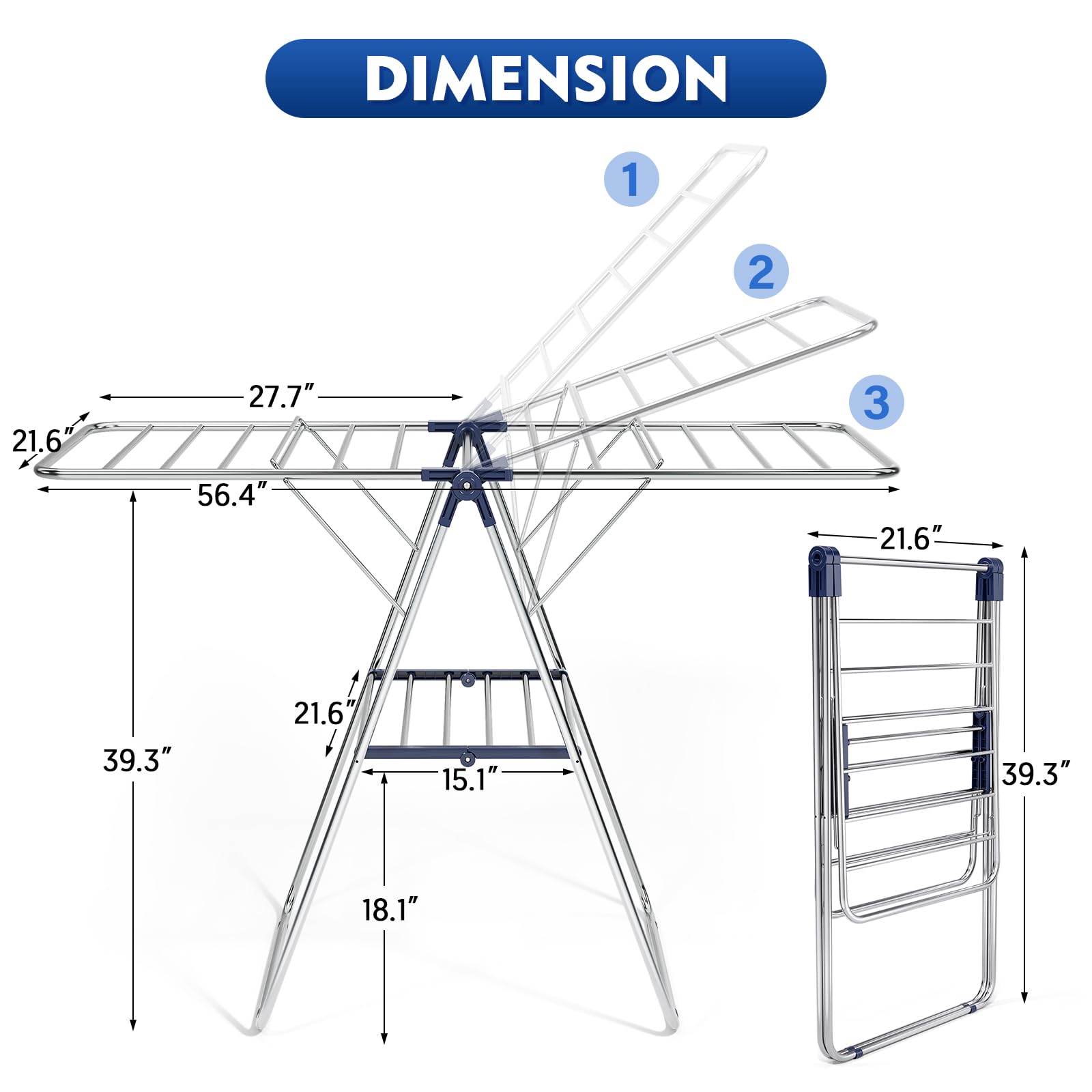 Large Stainless Steel Clothes Drying Rack