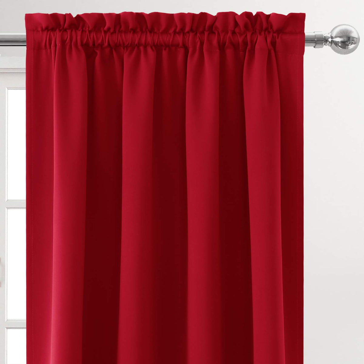 Blackout Curtains for Bedroom Living Room 52 x 54 Inch Long Red (2 Count)