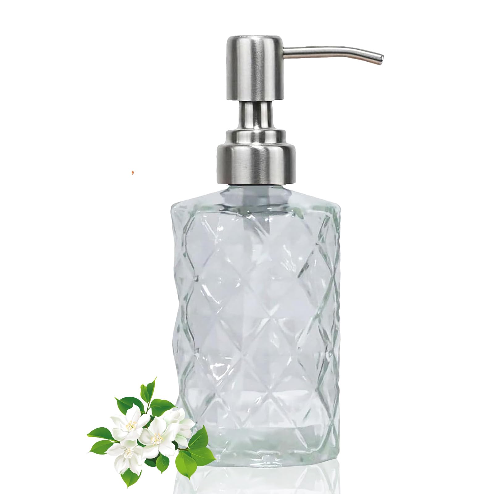 12Oz Clear Glass Soap Dispenser