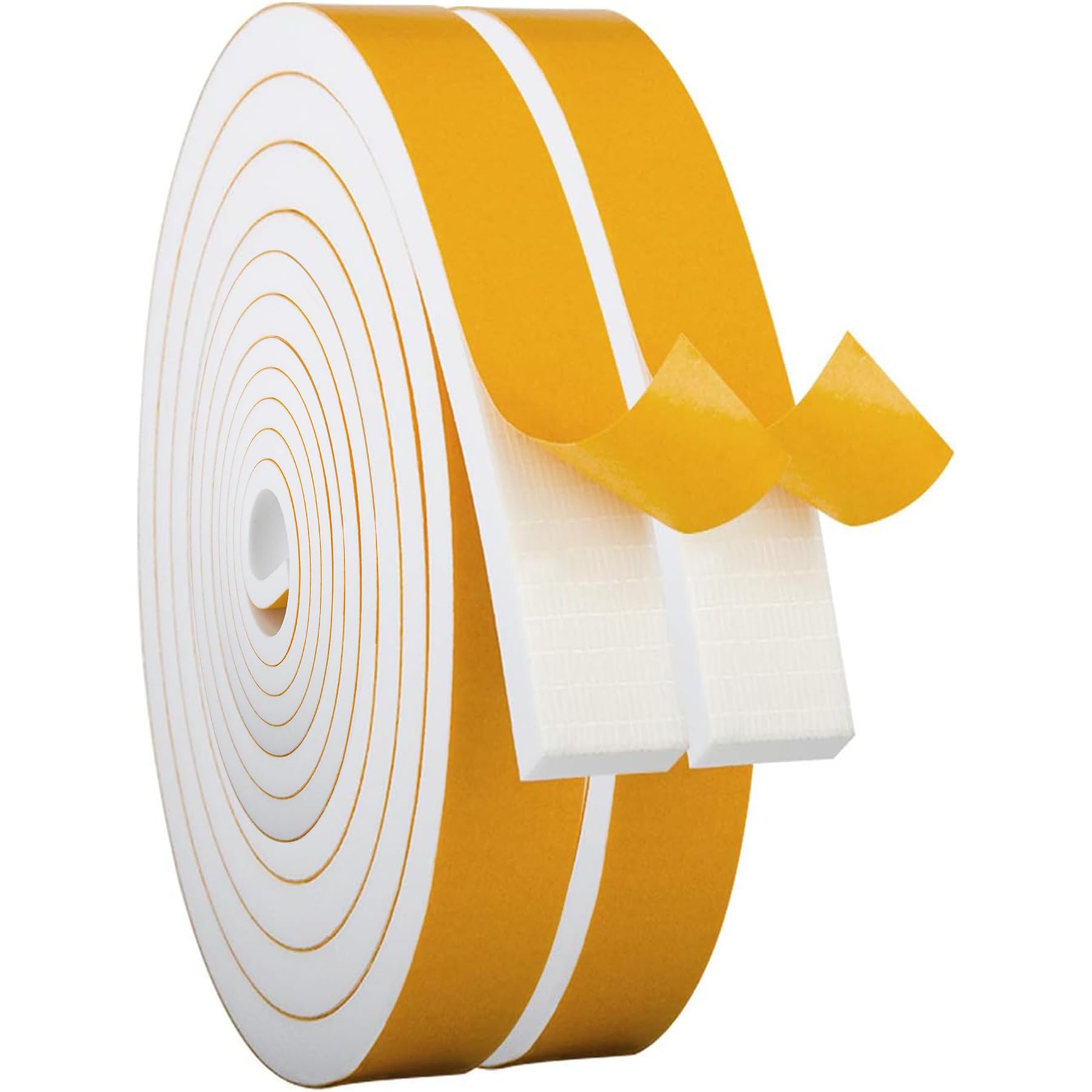 White Door Window Weather Stripping Self Adhesive Foam Tape High Density Foam Sealing Strip Window Insulation Weatherproof Gasket Tape 1 (84 Foot)