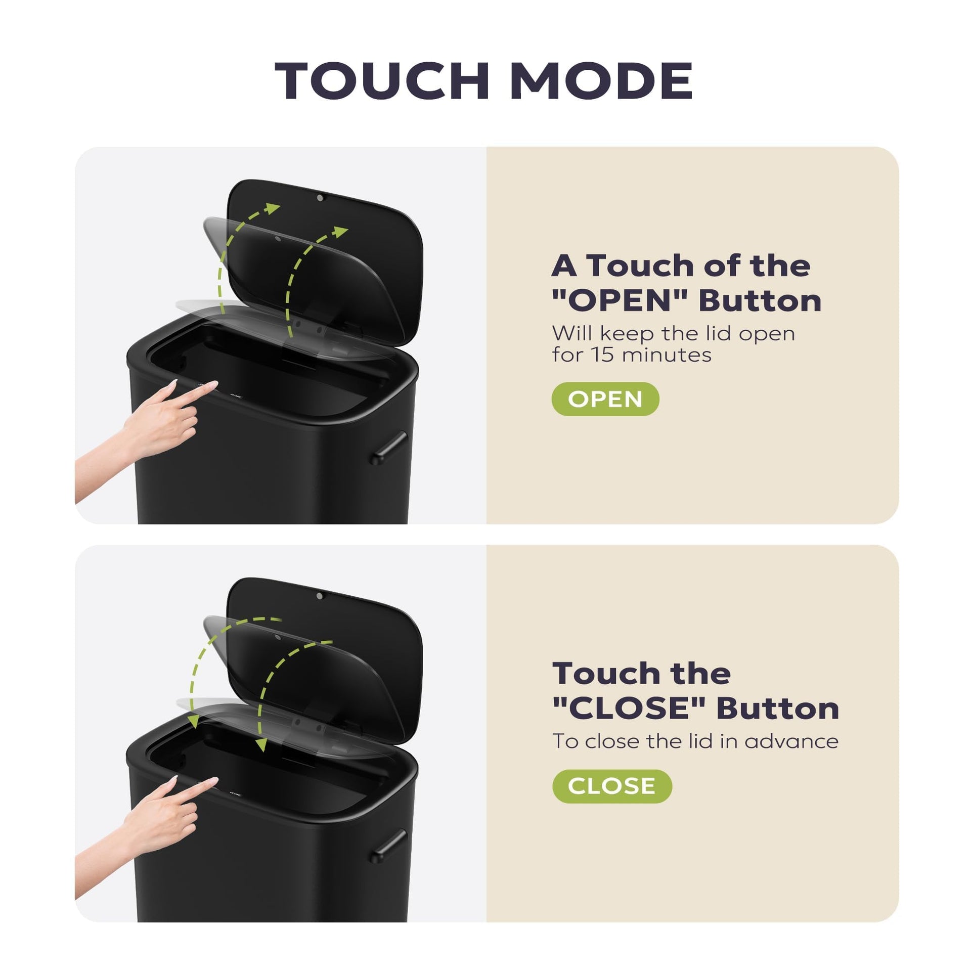 16 Gallon 60L Kitchen Trash Can