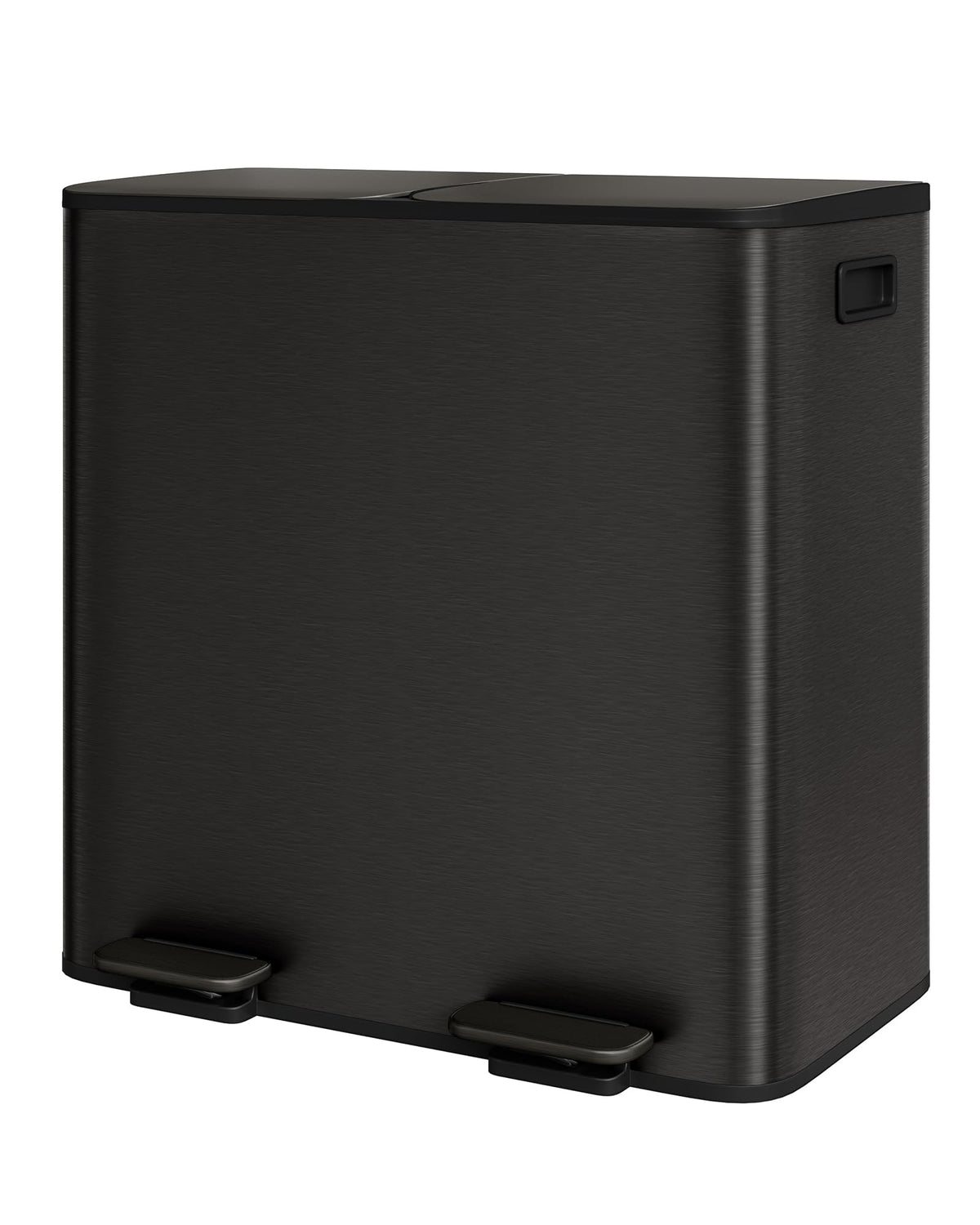 2 x 10.6 gal Stainless Steel Double Trash Can with Lid for Kitchen