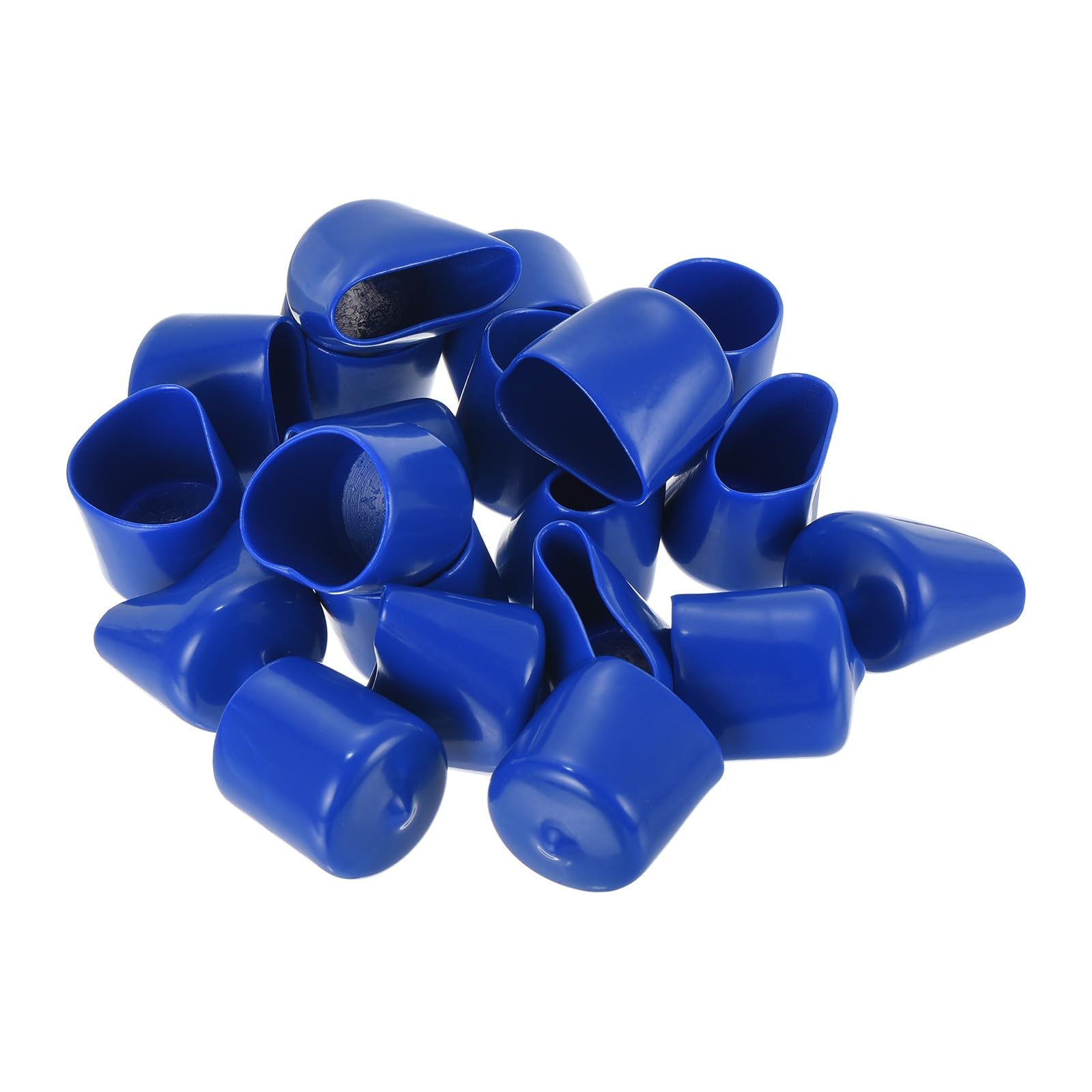 20pcs Rubber End Caps 25mm ID Vinyl Round Tube Bolt Cap Cover Screw Thread Protectors Blue