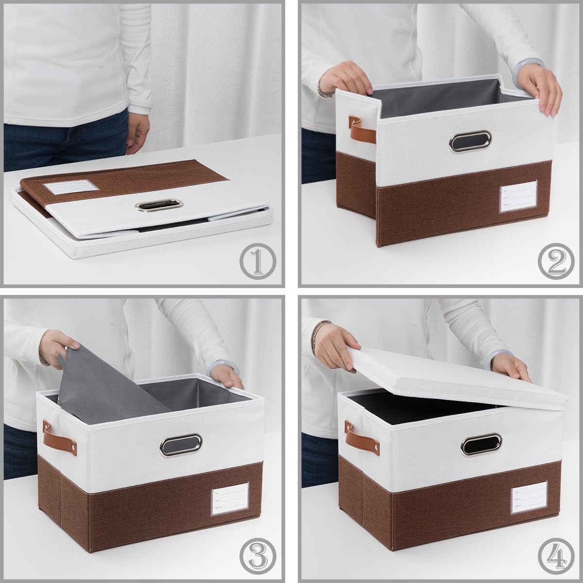 Foldable Storage Bins with Lids [3 (3 Count)