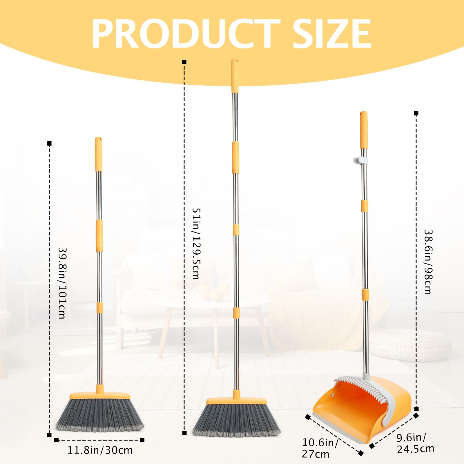 Broom and Dustpan Combo Set