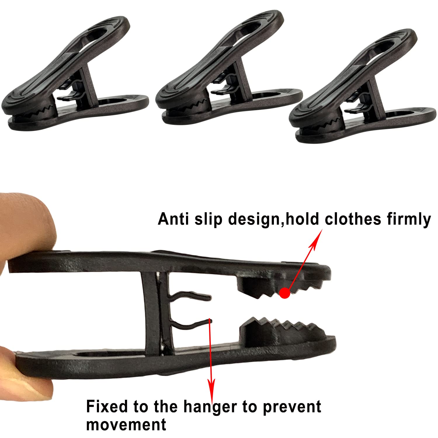 Black Hanger Clips 60 PCS