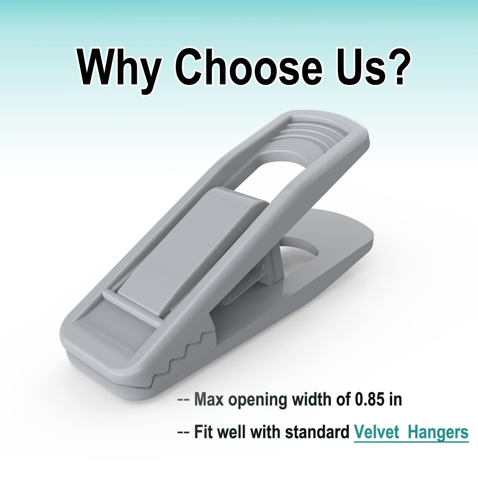 Hanger Clips Perfect for Velvet Hangers (20 Count)