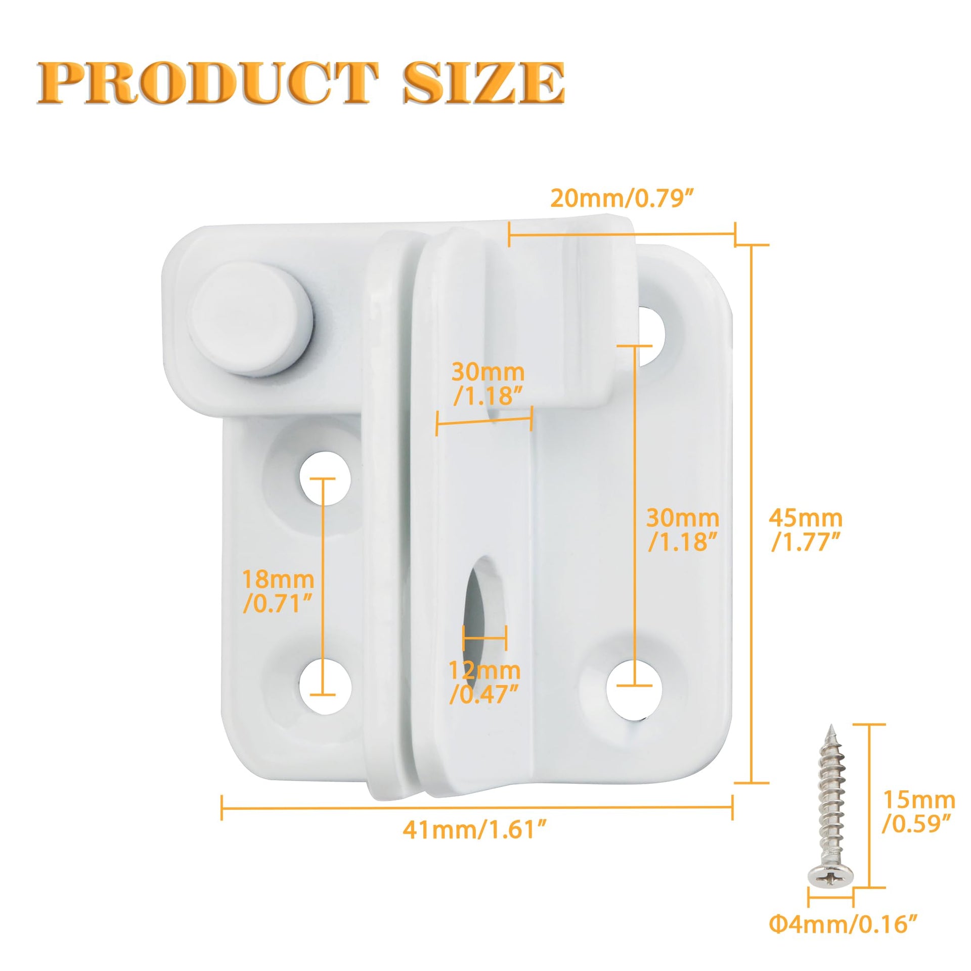 Flip Latch Gate Latch White Shed Lock Shed Latch Barn Door Lock Locking Latches for Barn Fence Cabinet Garden Garage Window Pet Dog Cage