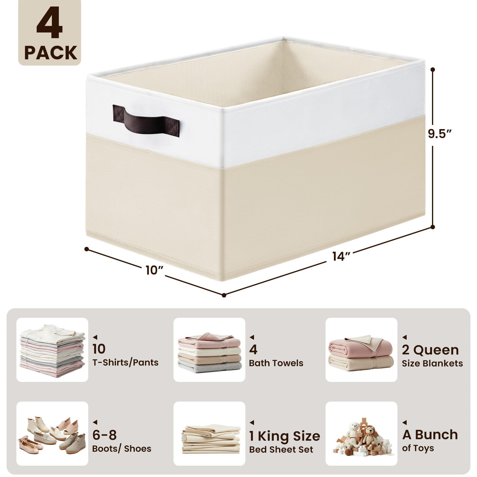 4 Pack Baby Clothes Organizer Bins (4 Count)