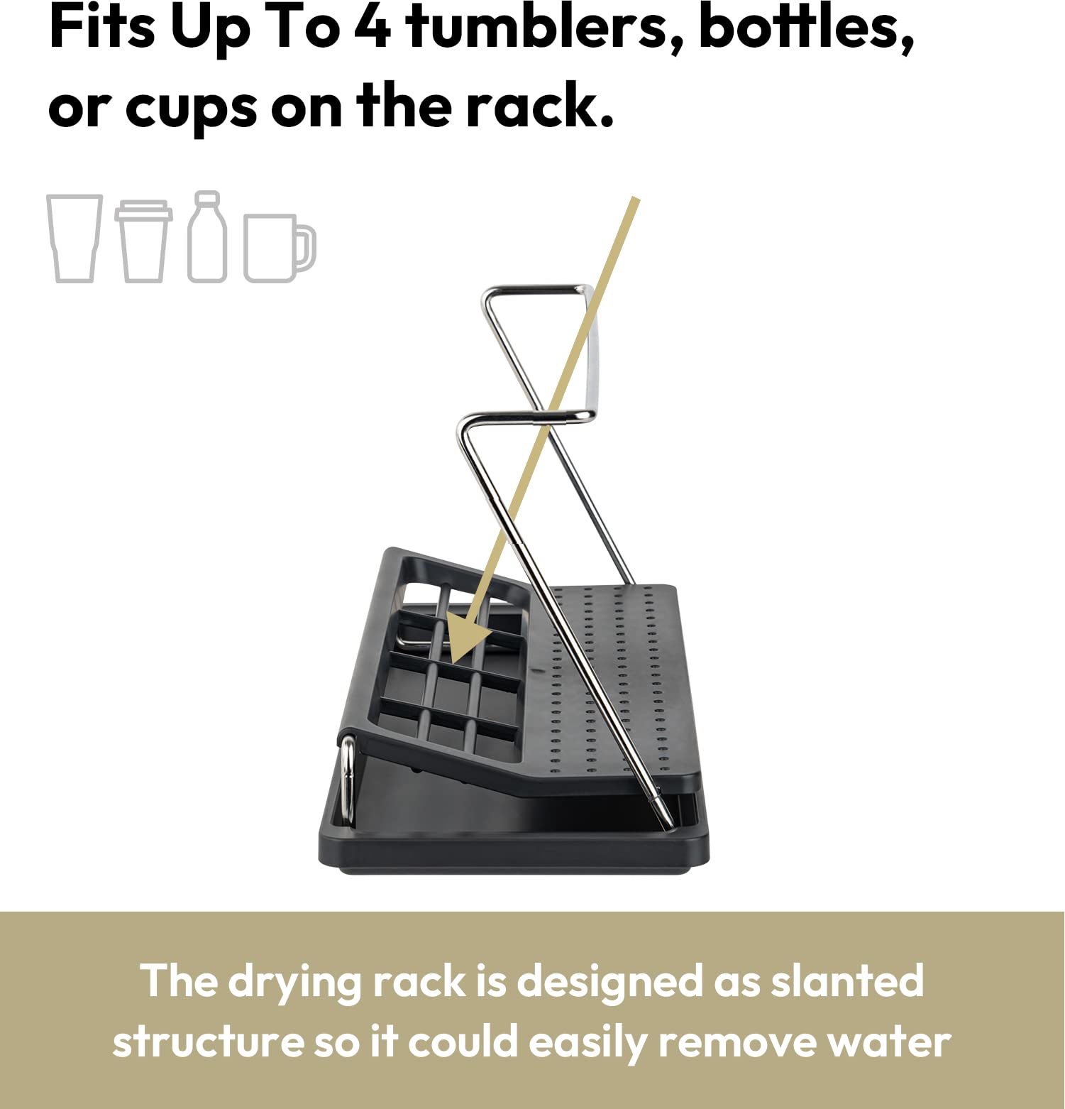 Bottle Drying Rack with Drain Tray