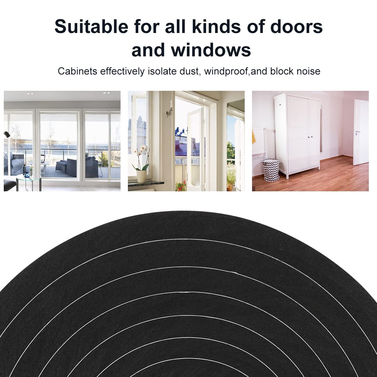 2 Rolls Foam Tape Weather Stripping Door Seal (64 Foot)