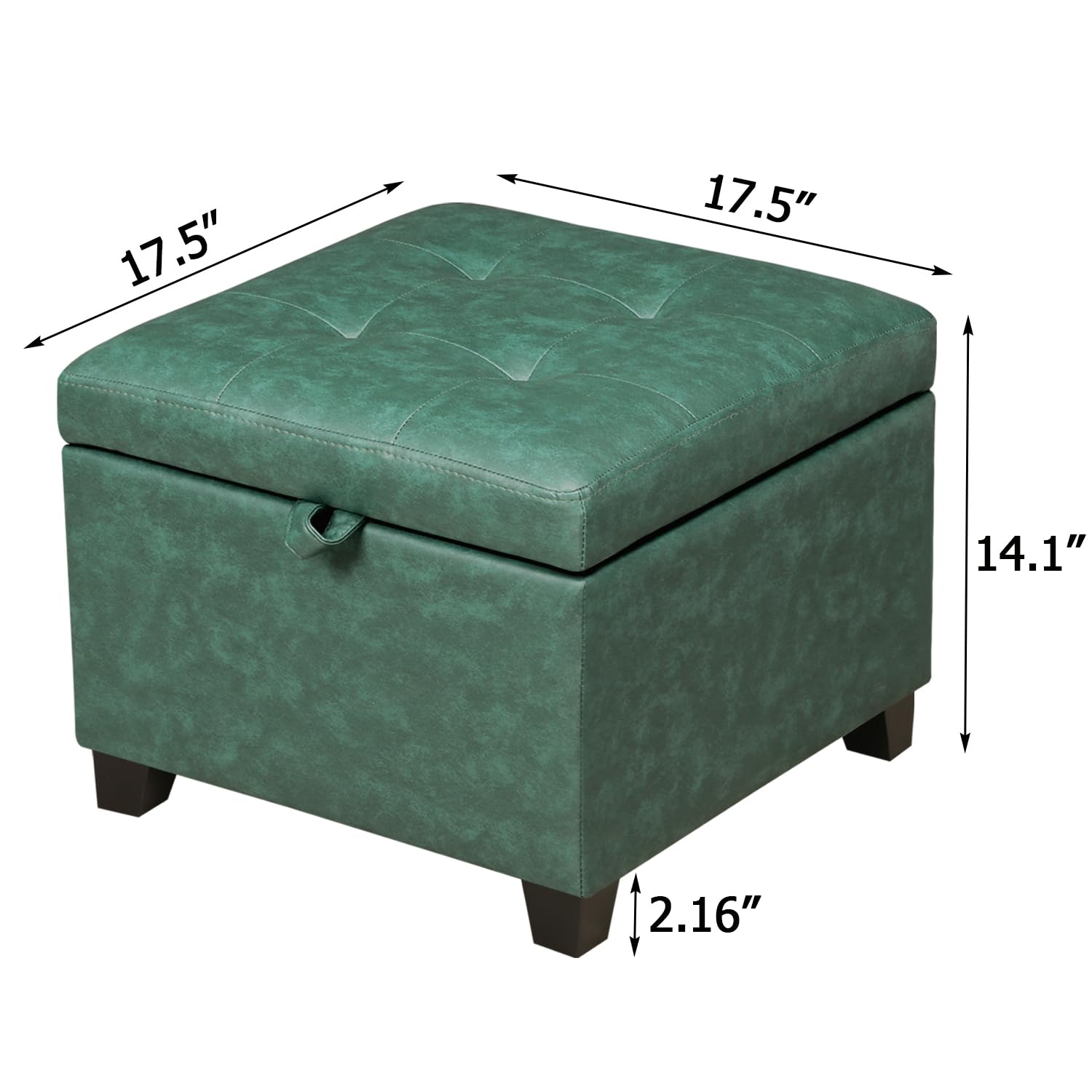 Faux Leather Storage Ottoman
