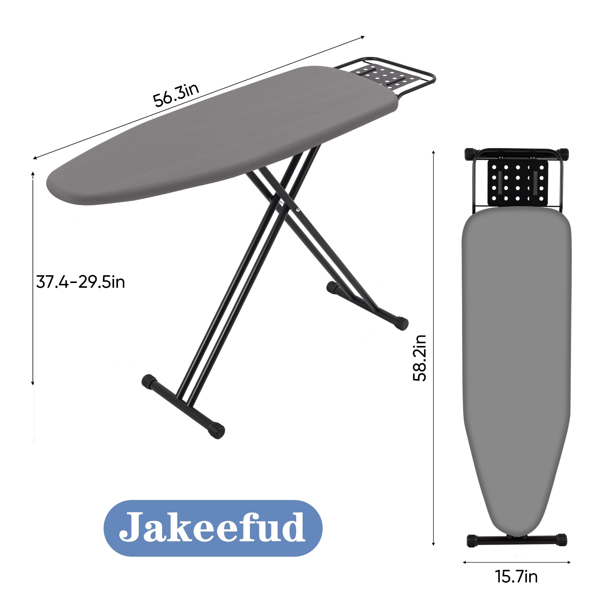 Full Size Ironing Board 47" X 15" with Heat Resistant Cover and Thicken Felt Pad