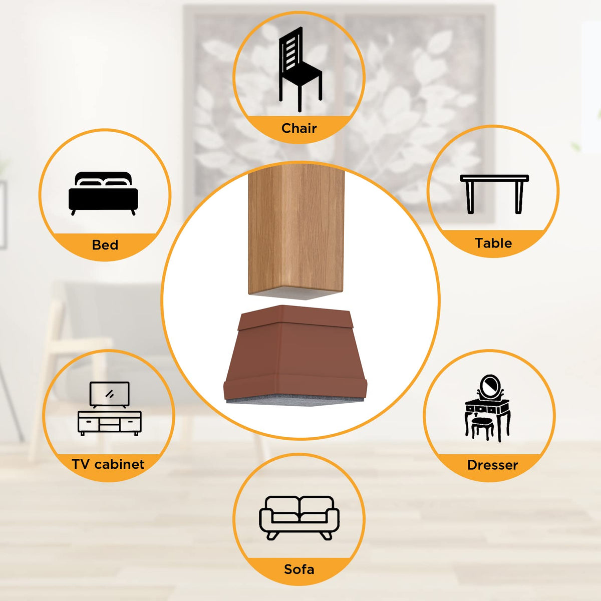 16 PCS Square Chair Leg Floor Protector (16 Count)