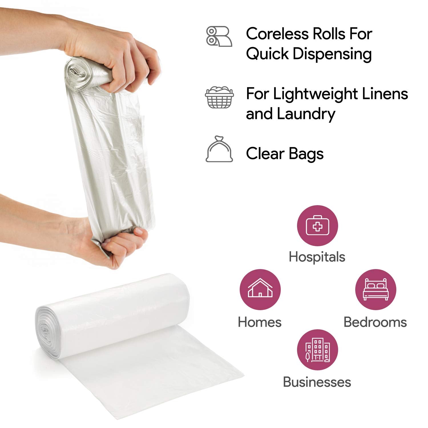 20 30 Gallon Clear Garbage Can Liners (500 Count)