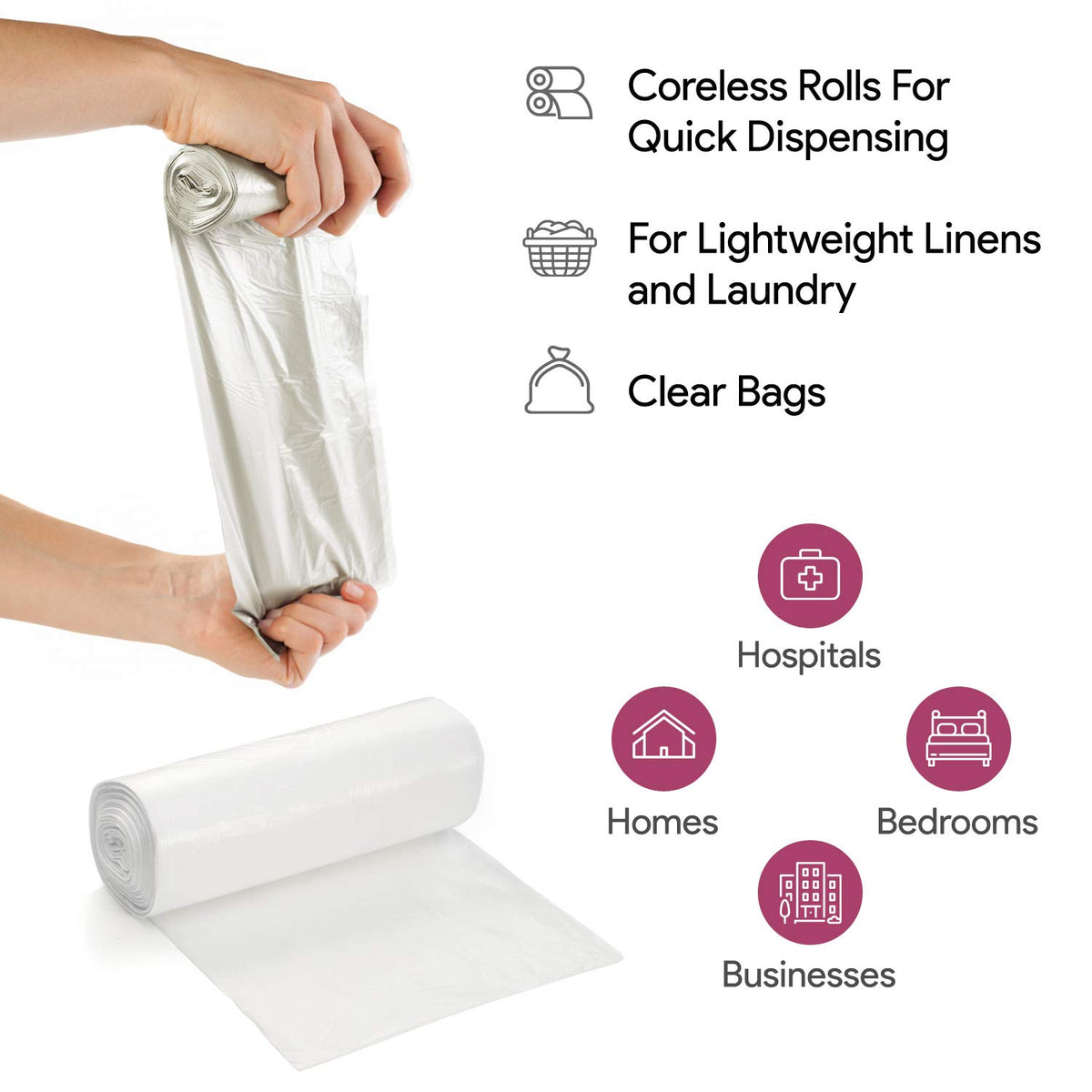 20 30 Gallon Clear Garbage Can Liners (100 Count)