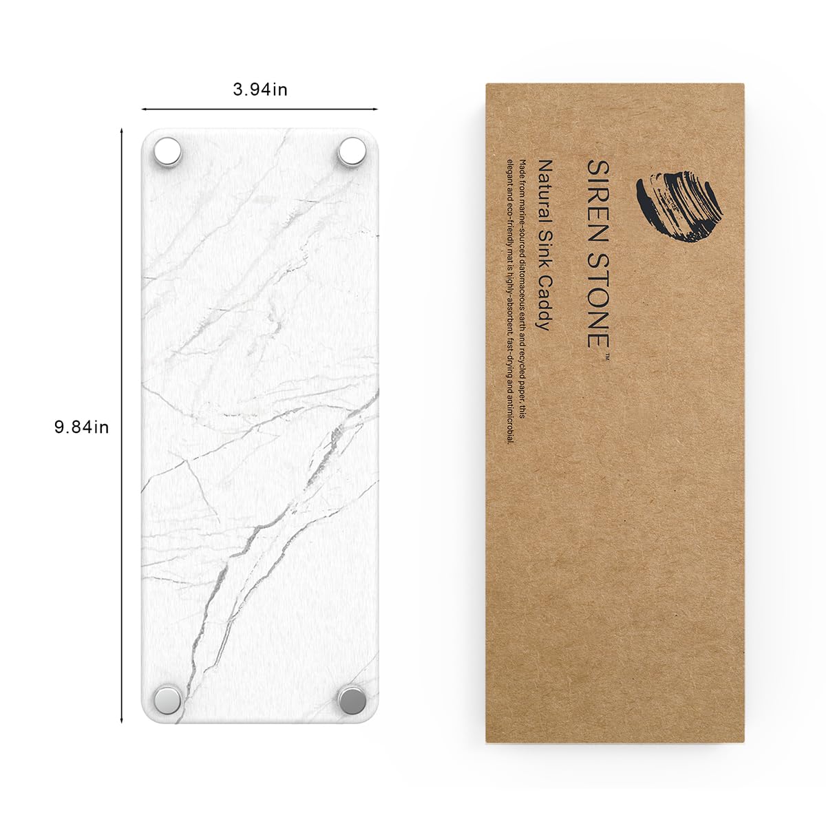 Premium White Squared Sink Caddy