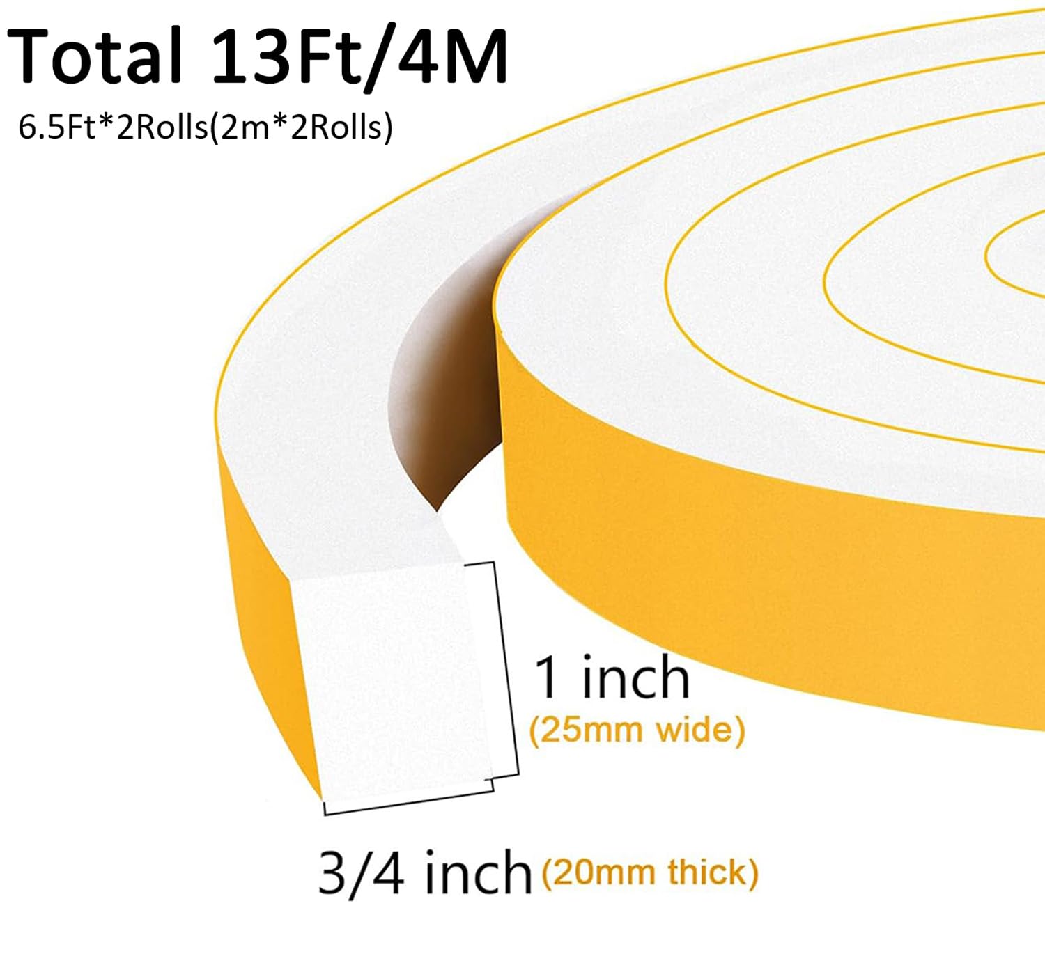 Strong Adhesive White WeatherStripping 1x3 (13 Foot)