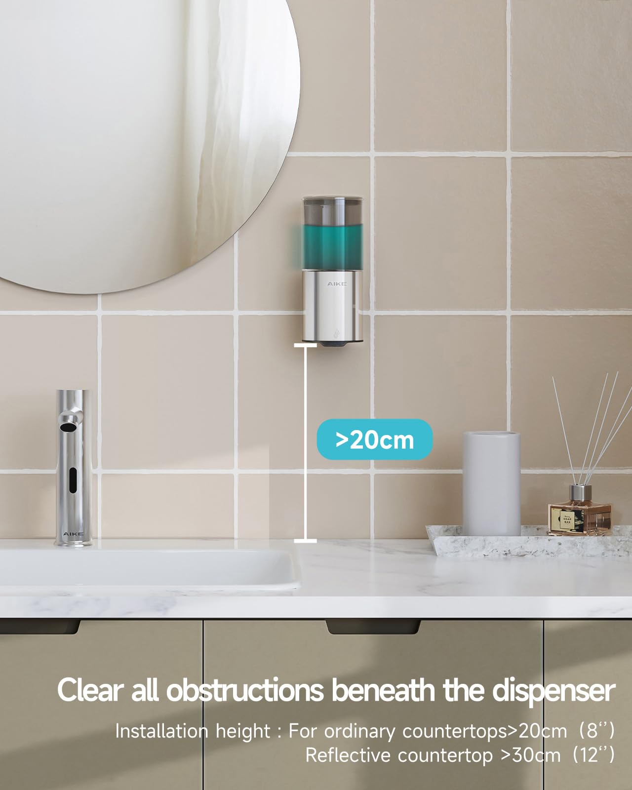 Automatic Soap Dispenser IPX7 Waterproof 13.5oz Polished Finish