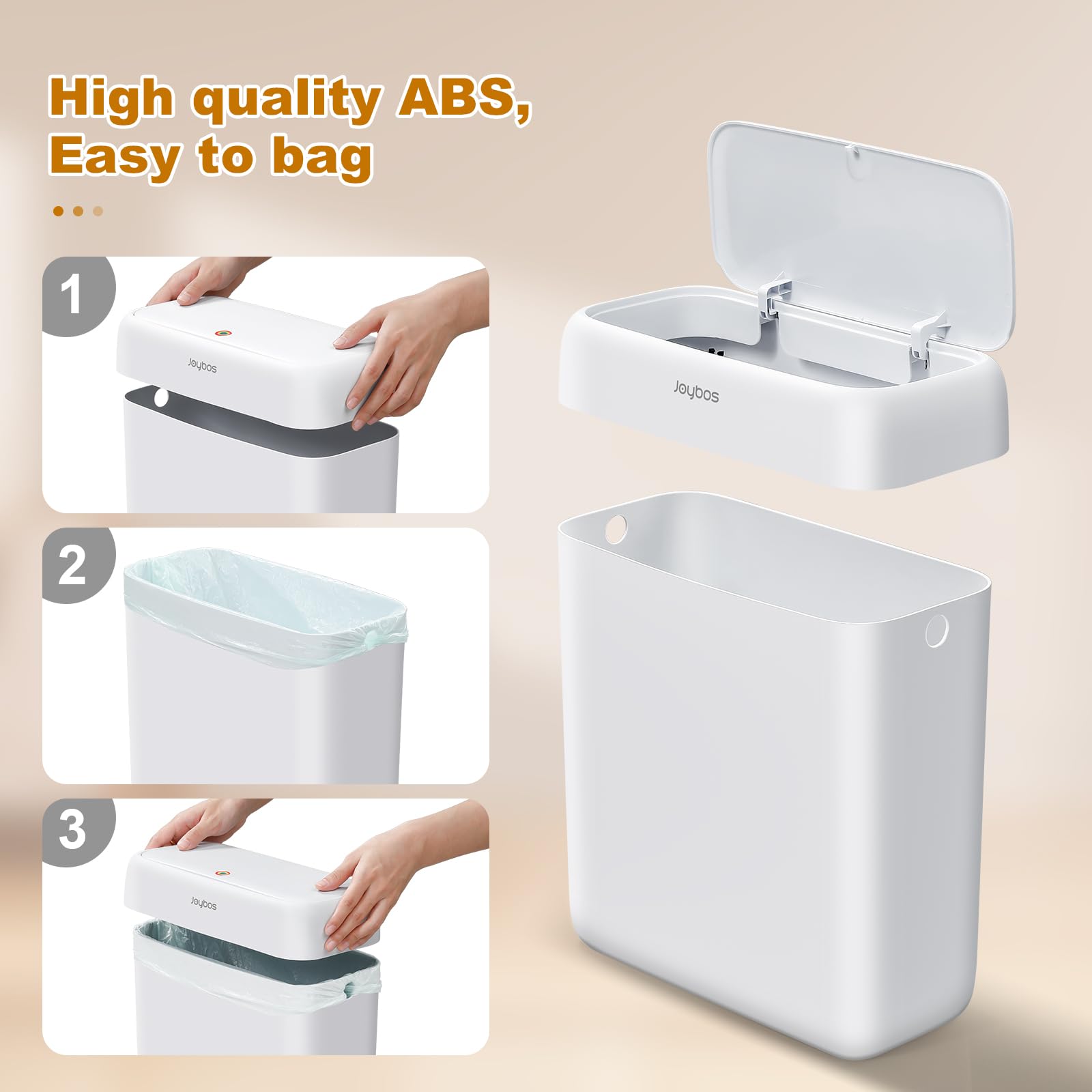 2 Pack Bathroom Trash Can with Lid (2 Count)