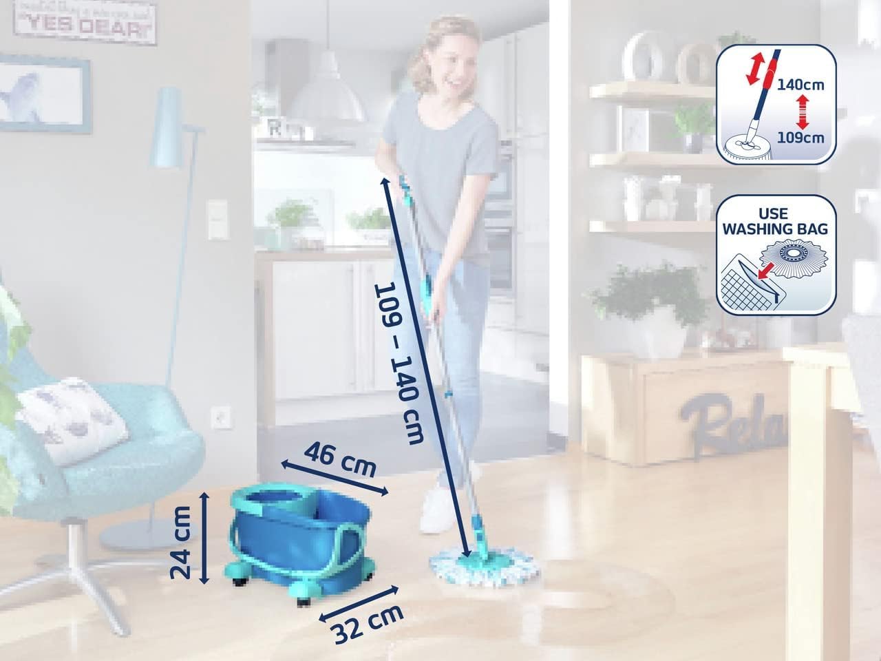 Clean Twist Spin Mop and Bucket Set with Rollers