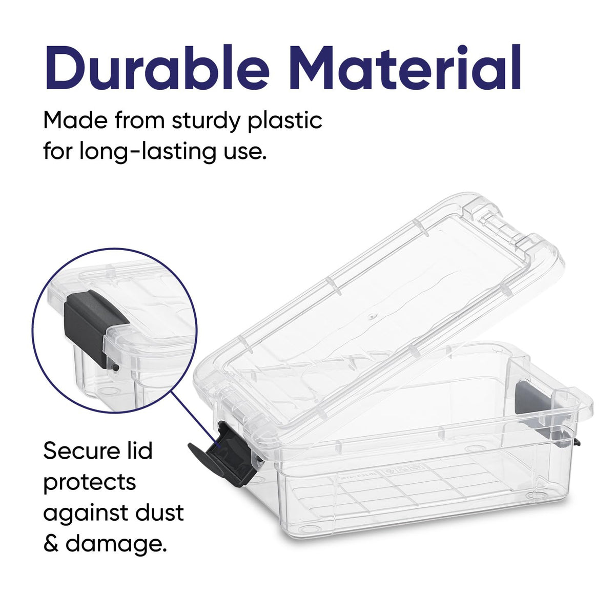 0.7 Quart Mini Clear Plastic Storage Container with Lid (5 Count)