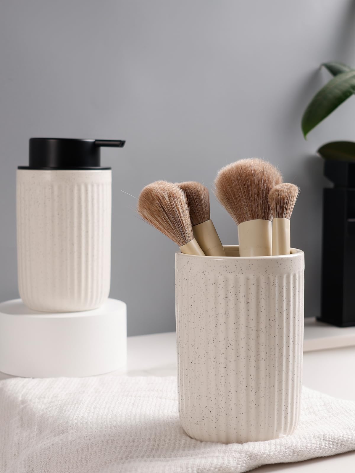 Soap Dispenser and Toothbrush Holder Set (2 Count)