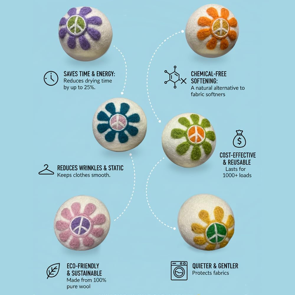 Quality Wool Dryer Balls (6 Count)
